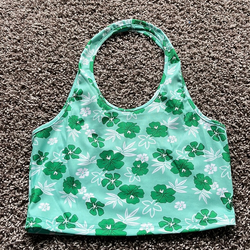 Hawaiian Print Halter Top
